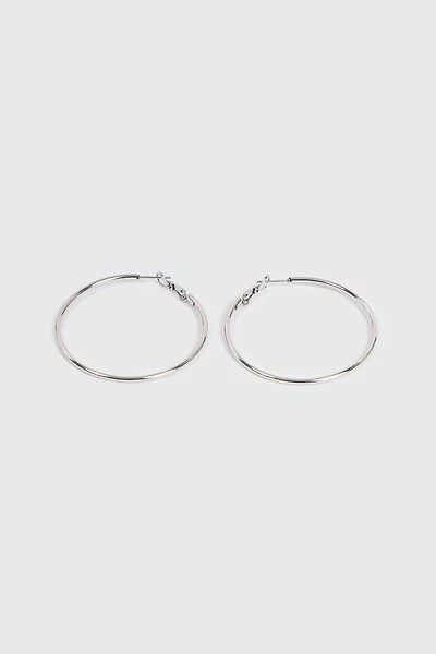 Ardene 46 MM Stainless Steel Hoops in Silver