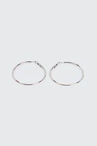 Ardene 46 MM Stainless Steel Hoops in Silver