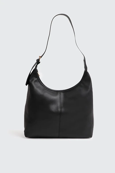 Ardene Large Faux Leather Tote Bag in Black | Faux Leather/Polyester