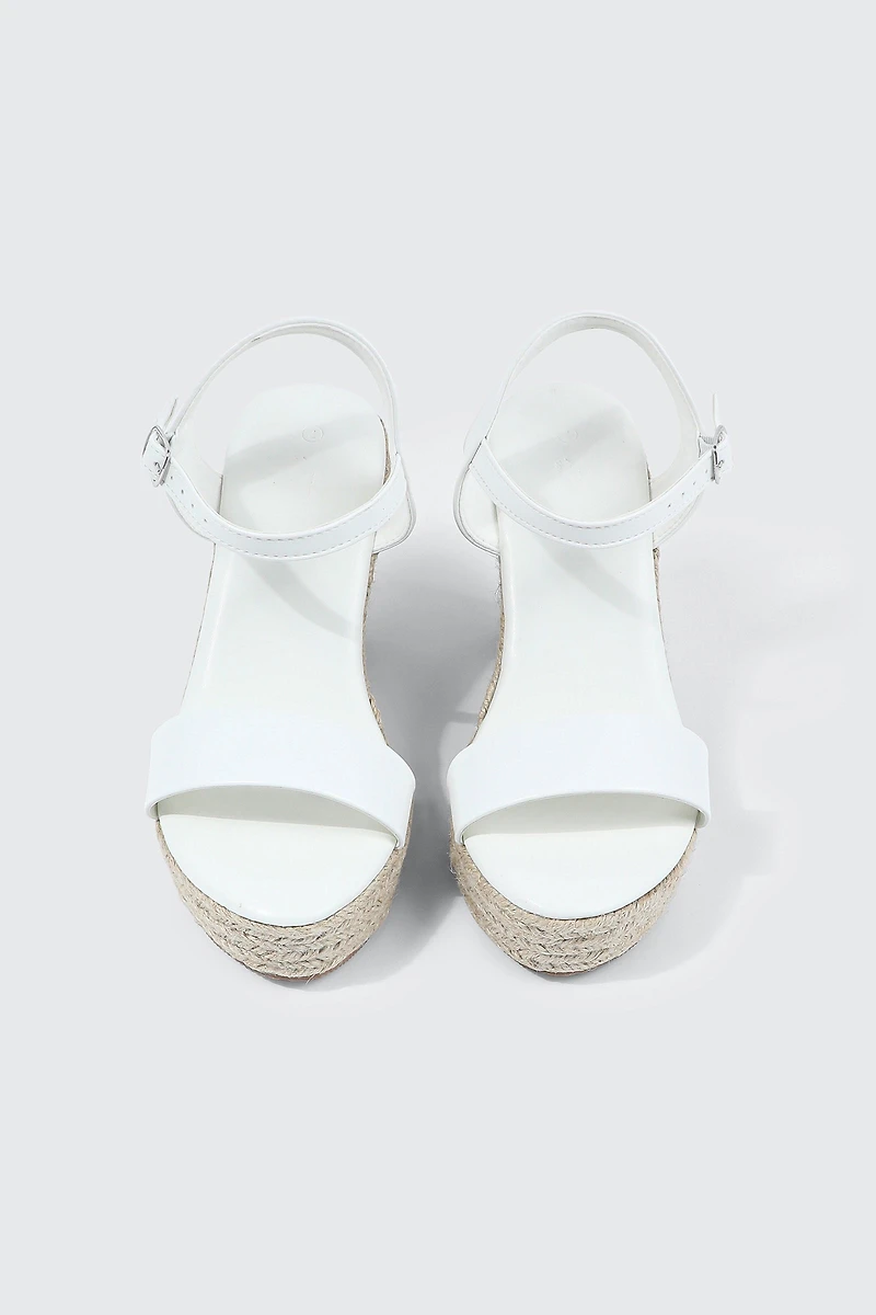 Sandales à talon compensé et bride cheville