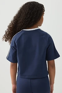 T-shirt carré à rayures contrastantes