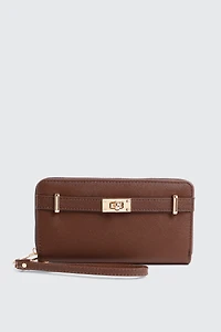 Ardene Accordion Wallet in Brown | Faux Leather/Polyester