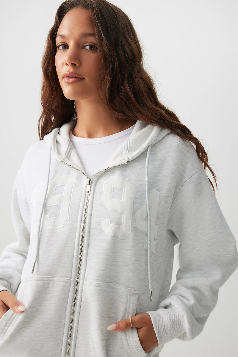 Veste ample à capuchon doublée en sherpa