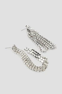 Boucles d'oreilles trois rangs de pierres A.C.W.