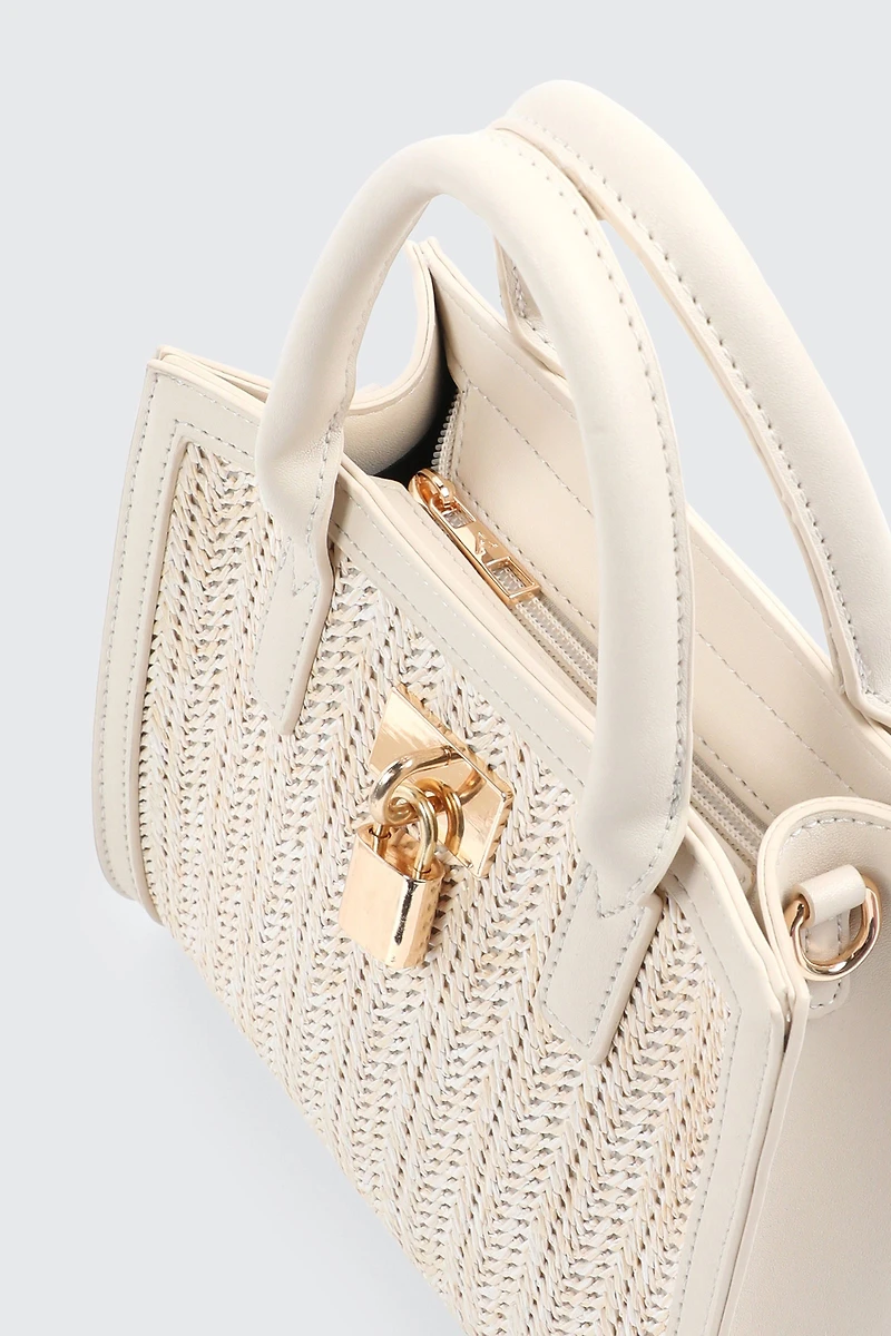 Sac à main carré à détail de cadenas