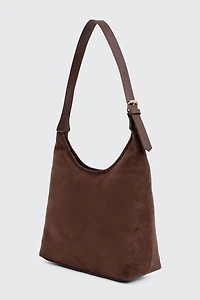Sac à l'épaule en faux suede avec détail boucle