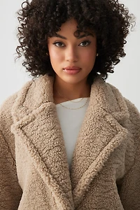 Manteau long en sherpa