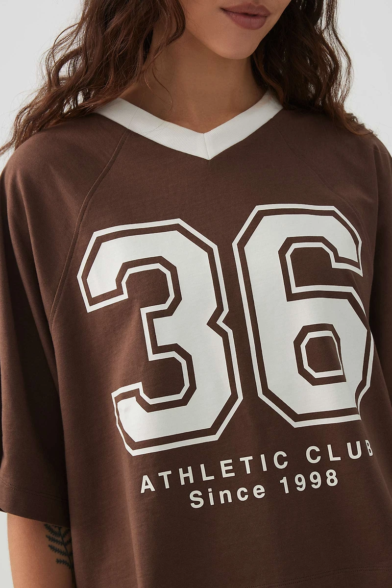 T-shirt sport carré écourté