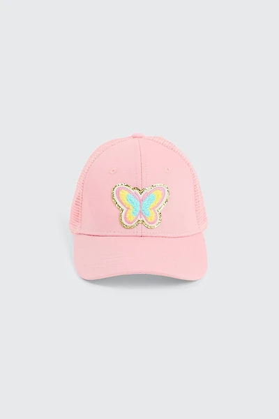 Ardene Kids Butterfly Trucker Cap in Light Pink