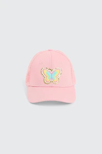 Ardene Kids Butterfly Trucker Cap in Light Pink