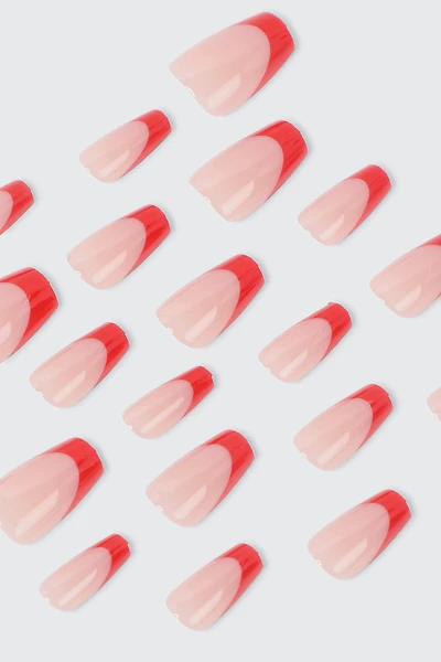 Ardene 20-Pack French Tip Fake Nails in Red