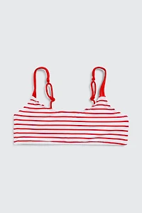 Ardene Kids Printed Bikini Top in Red | Size Medium | Polyester/Nylon/Elastane | Microfiber