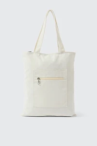Ardene Canvas Tote Bag in White | 100% Recycled Polyester | Eco-Conscious
