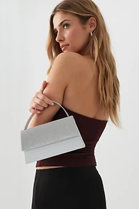 Sac de soirée à rabat orné de pierres du Rhin