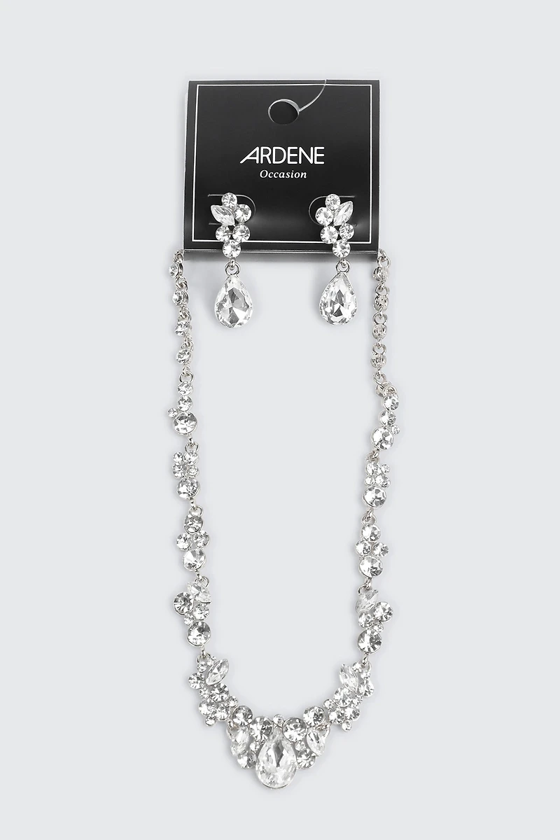 Ensemble collier et boucles d'oreilles à fleurs