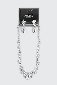 Ensemble collier et boucles d'oreilles à fleurs