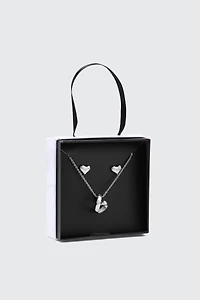 Ardene Heart Jewelry Gift Set in Silver | Stainless Steel