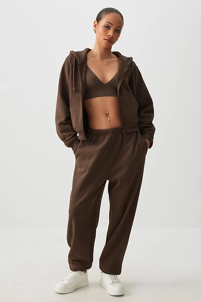 Ardene MADESOFT Fleece Baggy Sweatpants in Espresso | Size | Polyester/Cotton | Eco-Conscious