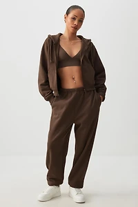 Ardene MADESOFT Fleece Baggy Sweatpants in Espresso | Size | Polyester/Cotton | Eco-Conscious