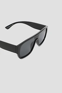 Lunettes de soleil carrées plates surdimensionnées