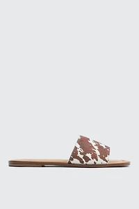 Ardene One Band Flat Sandals in Brown | Size | Faux Leather