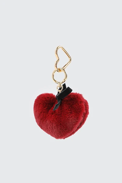 Ardene Plushie Heart Charm in Burgundy