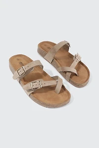 Sandales à double boucle et anneau d'orteil