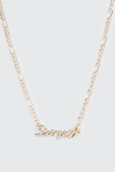 Ardene Scorpio Zodiac Chain Necklace in Gold