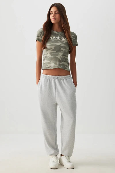 Ardene Oversized Sweatpants in Light Grey | Size | Polyester/Cotton | Fleece-Lined