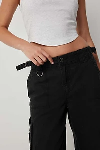 Pantalon cargo jambe large à taille basse