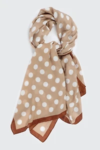 Ardene Polka Dot Lightweight Scarf in Gold | Polyester
