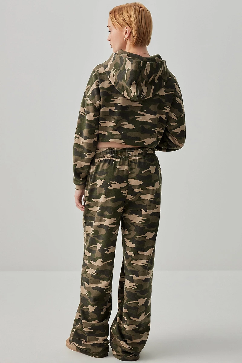 Pantalon de jogging à jambe large camouflage