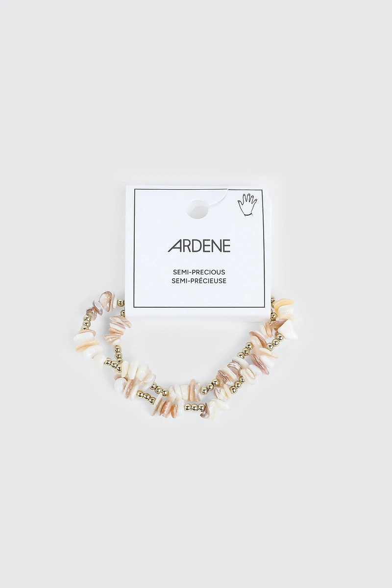 Duo de bracelets à pierres semi-précieuses