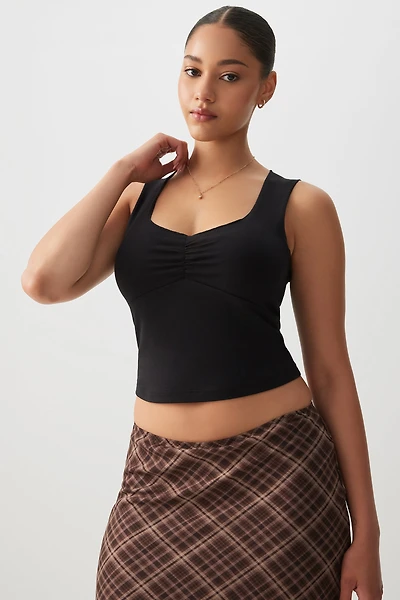Ardene Basic Ruched Tank Top in | Size | Cotton/Elastane | Eco-Conscious