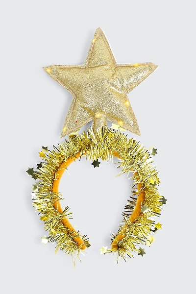Ardene Light Up Star Headband in Gold