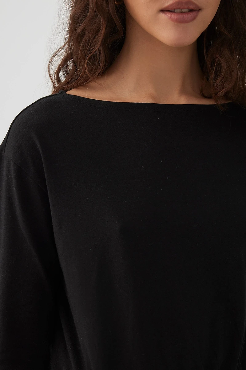 Haut à manches longues et ourlet bande