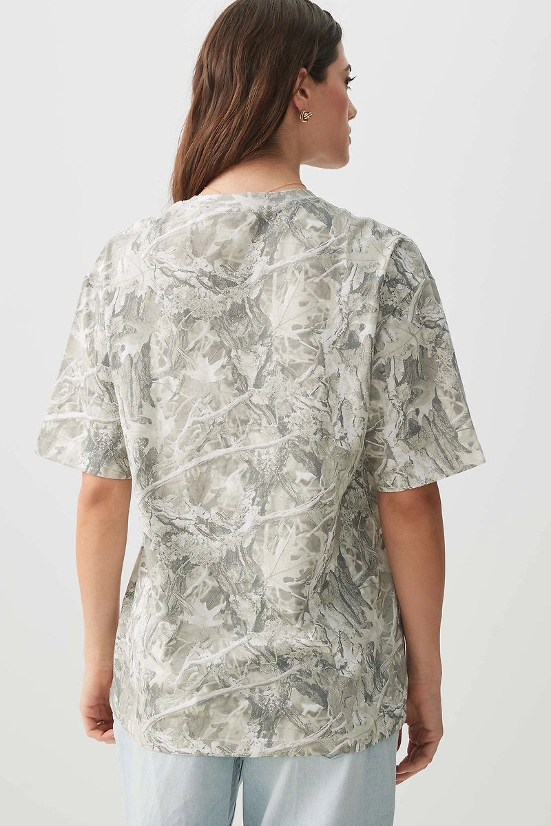 T-shirt à col rond camouflage