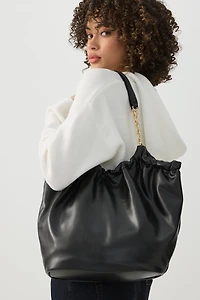 Sac fourre-tout froncé à ganses en chaîne