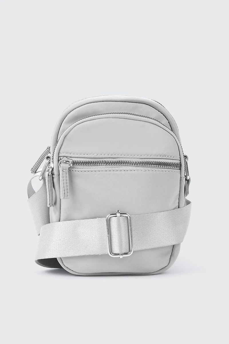 Ardene Nylon Phone Bag in Light Grey | 100% Recycled Polyester/Nylon | Eco-Conscious