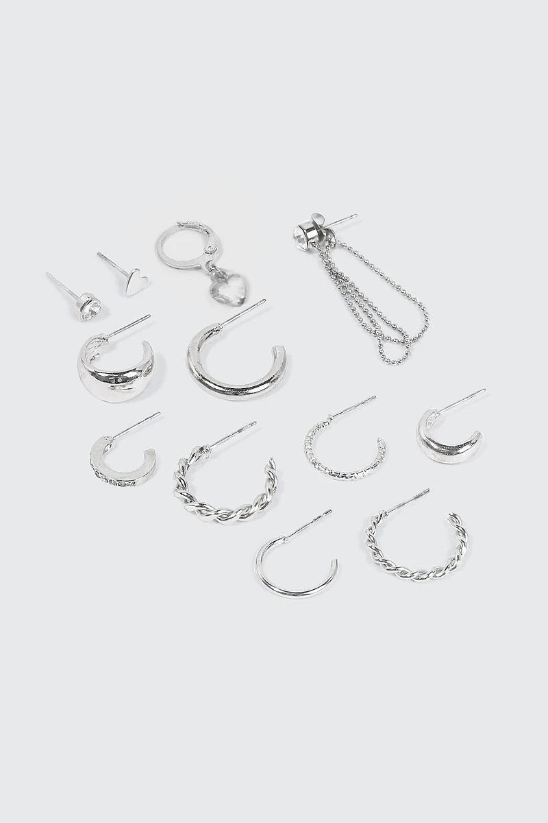 Lot de 12 boucles d'oreilles dépareillées