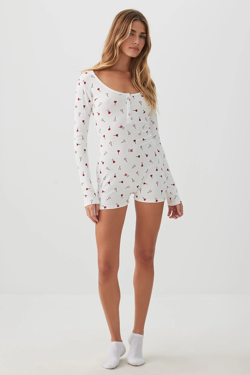 Combishort pyjama en tissu HUSHKNIT