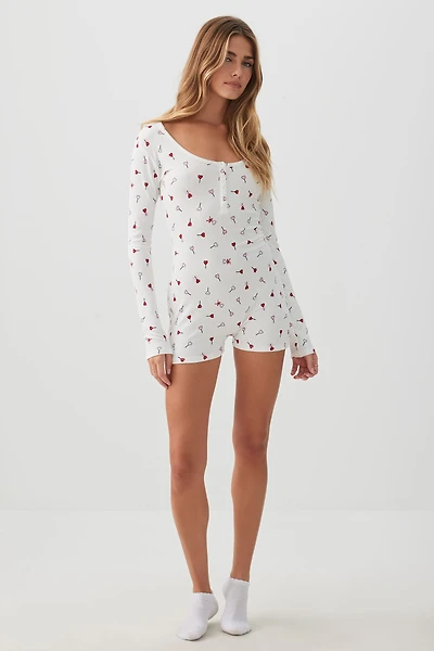 Combishort pyjama en tissu HUSHKNIT