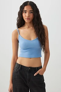 Camisole courte à bretelles ajustables Basic