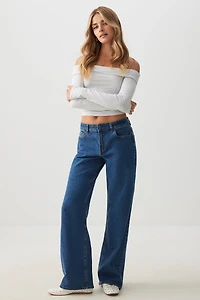 Ardene The Era Mid Rise Straight Jean in | Size | Cotton/Elastane