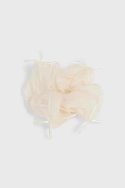 Ardene XL Tulle Scrunchie with Bows in Off-White | Polyester