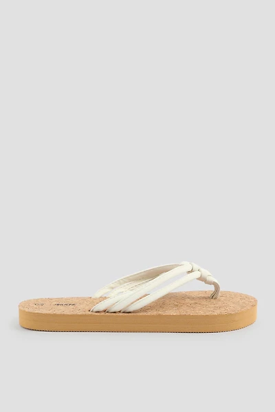 Ardene Faux Suede Flip Flops Sandals in White | Size | Eco-Conscious