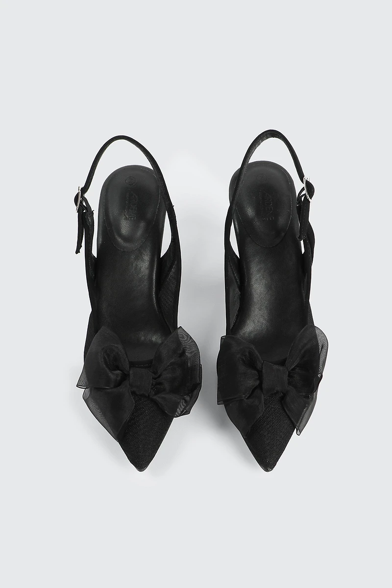 Escarpins en maille à bride arrière et boucle