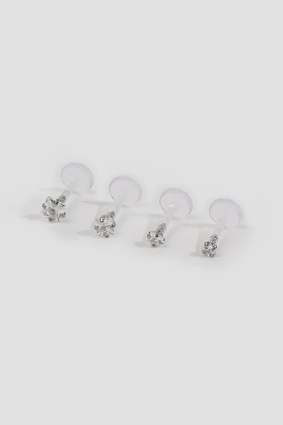 Ardene 4-Pack Clear Labret Piercings