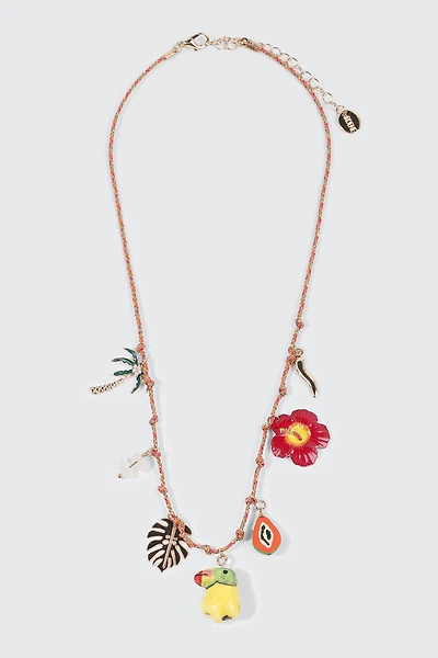 Collier à breloques tropicales