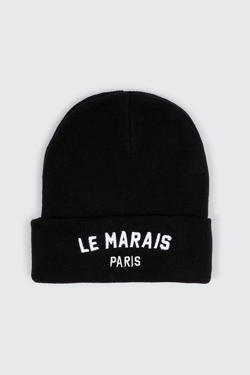 Ardene Le Marais Beanie in Black | 100% Acrylic